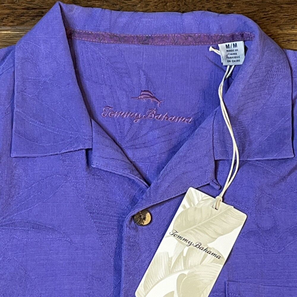 NWT Tommy Bahama 100% Silk Island Zone Short Sleeve Shirt Hawaiian Men’s Medium‎